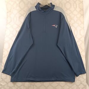 New England Patriots Antigua XXL Pullover 1/4 Zip Long Sleeve Mens Blue